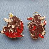 LAST 7: Christmas pin/ornament - red house (set of 2. 1 of each design)