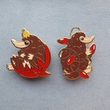 LAST 7: Christmas pin/ornament - red house (set of 2. 1 of each design)