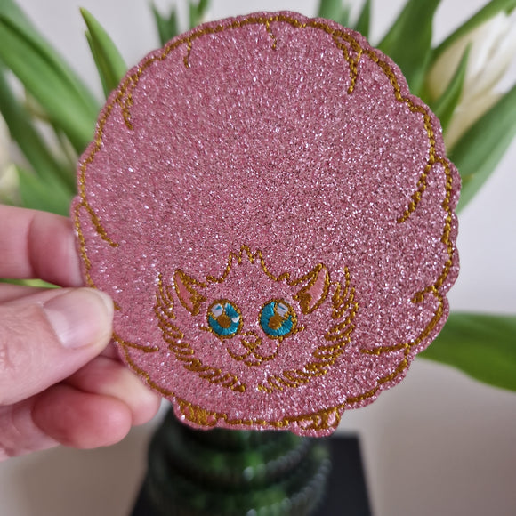 PATCH: glitter puff  iron on patch 8 x 8 cm