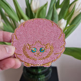 PATCH: glitter puff  iron on patch 8 x 8 cm