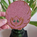 PATCH: glitter puff  iron on patch 8 x 8 cm