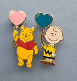 Wedding pins Charles and Yvette Winnie and Charlie and balloon 2 inch