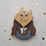 LAST 5: Cat lady pin and mask magnet/pin Hight 1.919