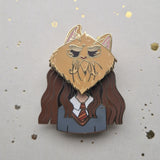 LAST 1: Cat lady pin and mask magnet/pin Hight 1.919