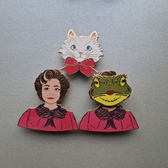 🐸 Um incl toad magnet and mini cat pin - hard enamel pin with screenprint