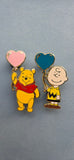 Wedding pins Charles and Yvette Winnie and Charlie and balloon 2 inch