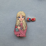 Luna set of 2 pins and 2 magnets 5cm