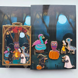 Suitcase set of 6 pins incl a glow in the dark freebie