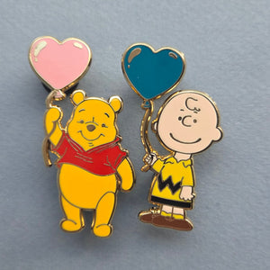 Wedding pins Charles and Yvette Winnie and Charlie and balloon 2 inch