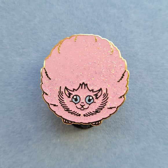 LAST 5: Pink fluff puff pin 25x25mm